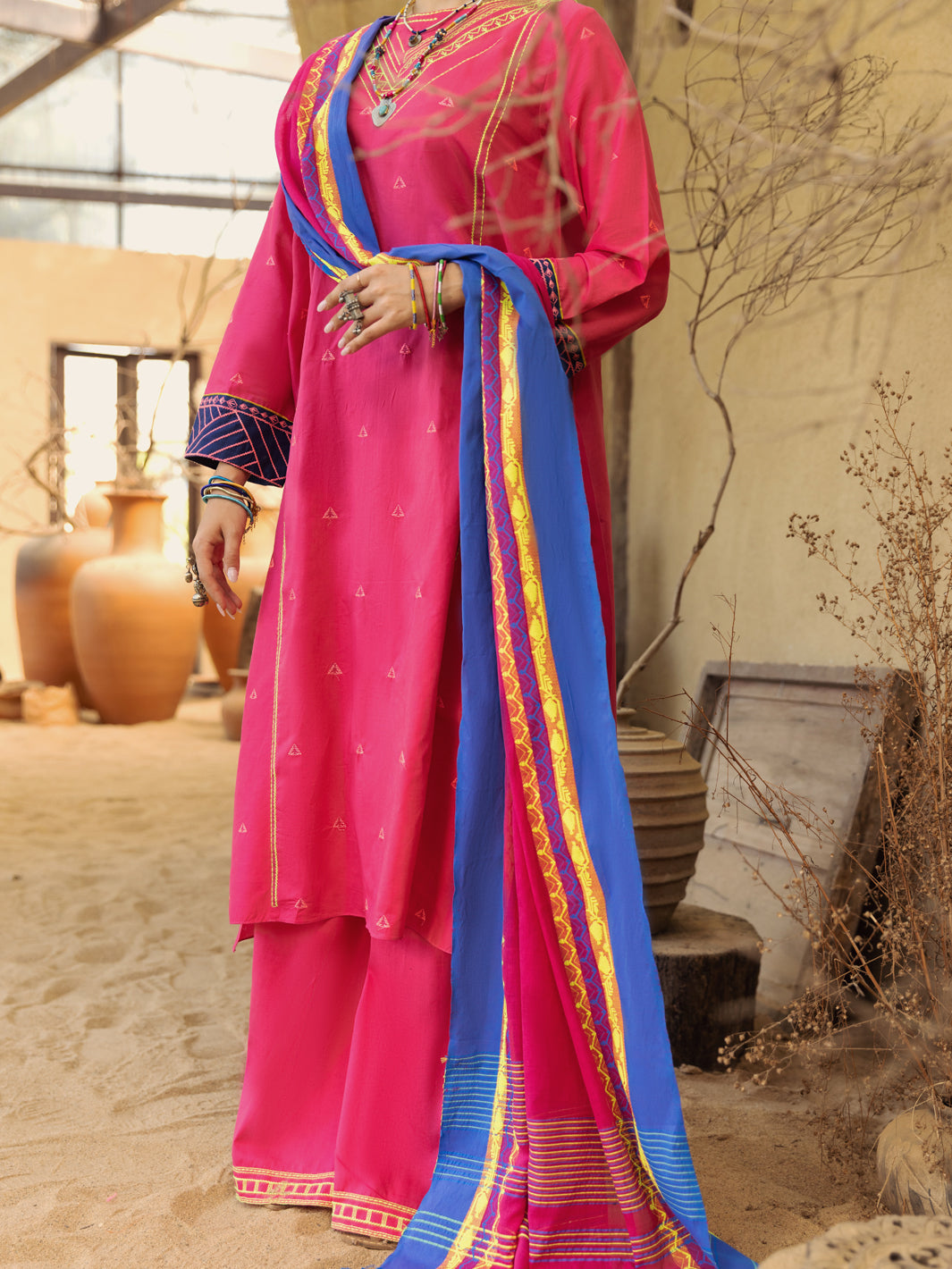 Pink Lawn 3 Piece Stitched - ALP-3PS-1583