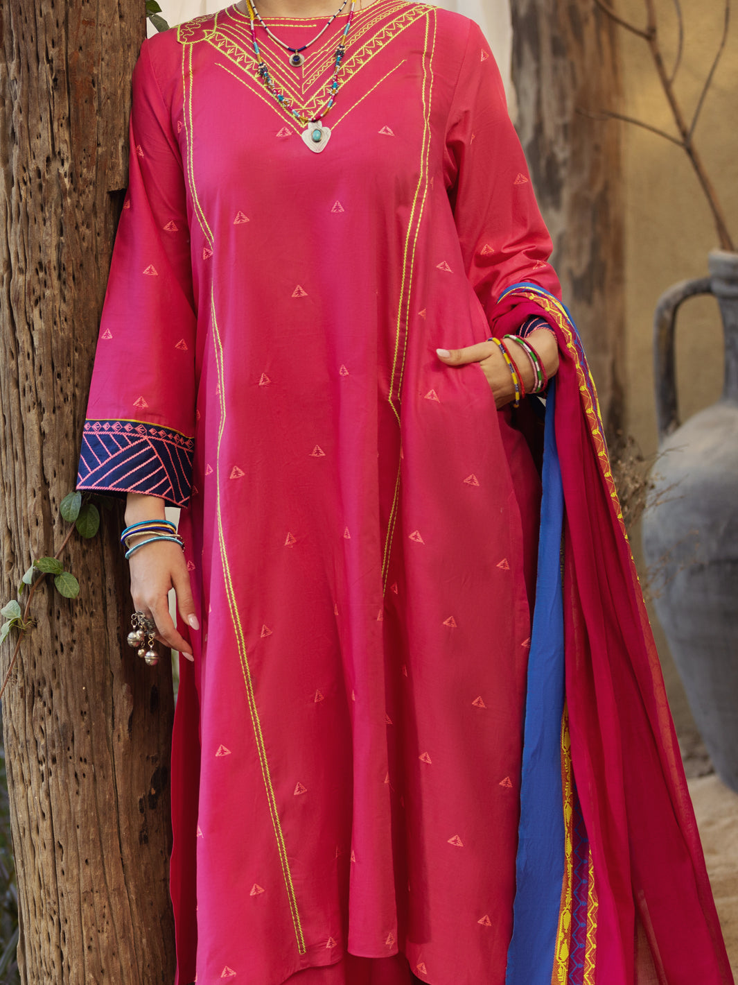 Pink Lawn 3Pc Stitched - ALP-3PS-1583