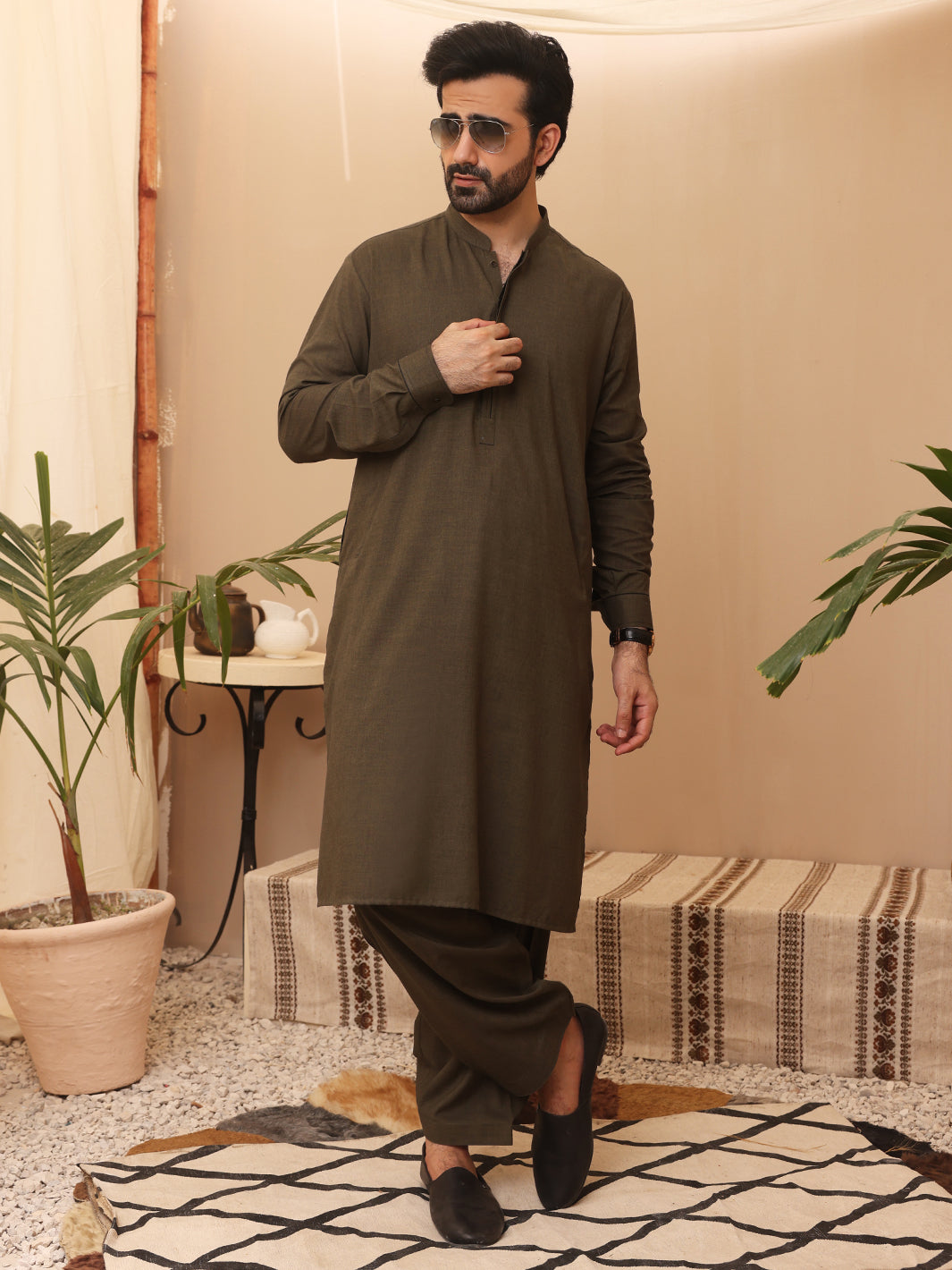 Green Kurta Shalwar - AL-KS-2652