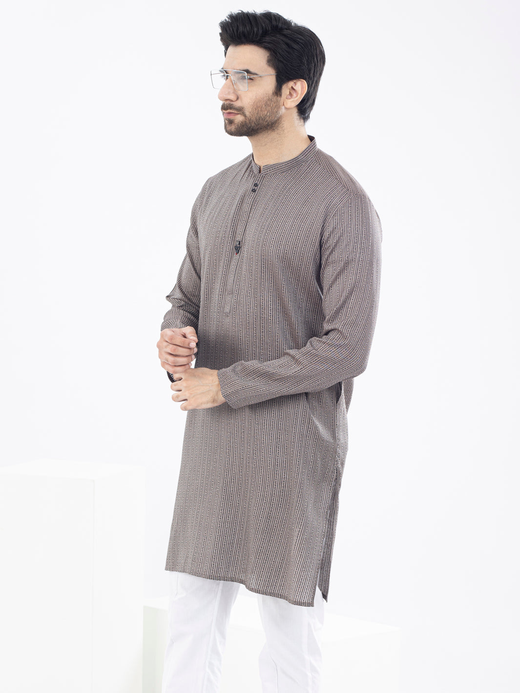 Light Brown Cotton Kurta - AL-K-1073