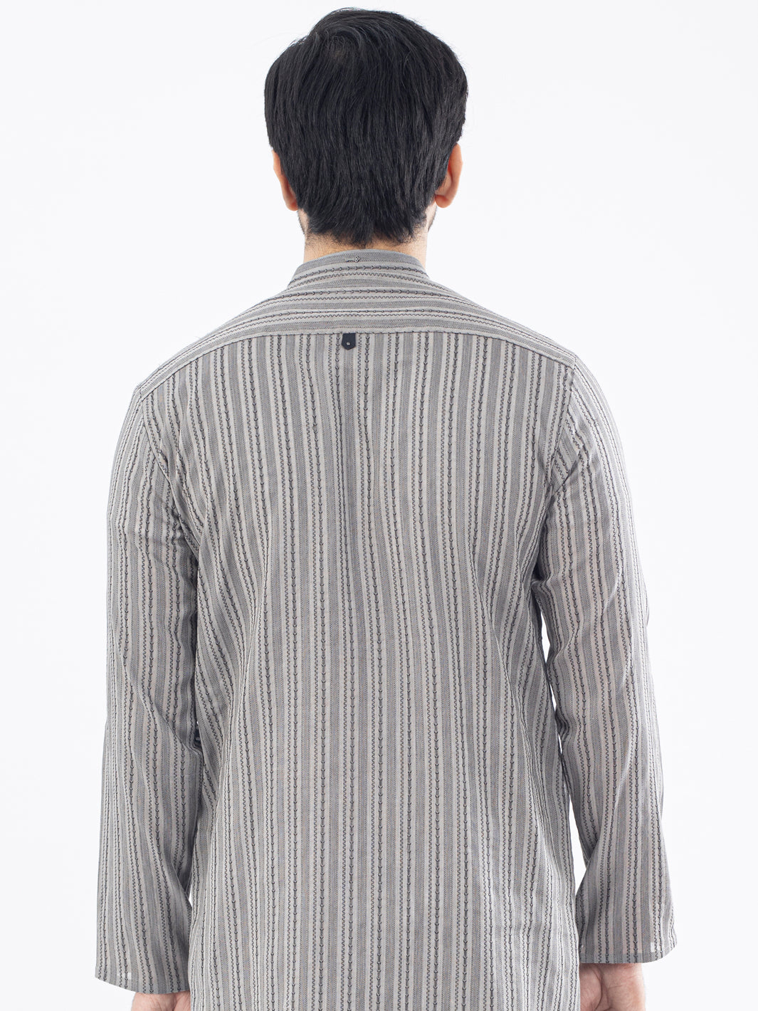 Grey Cotton Kurta - AL-K-1076