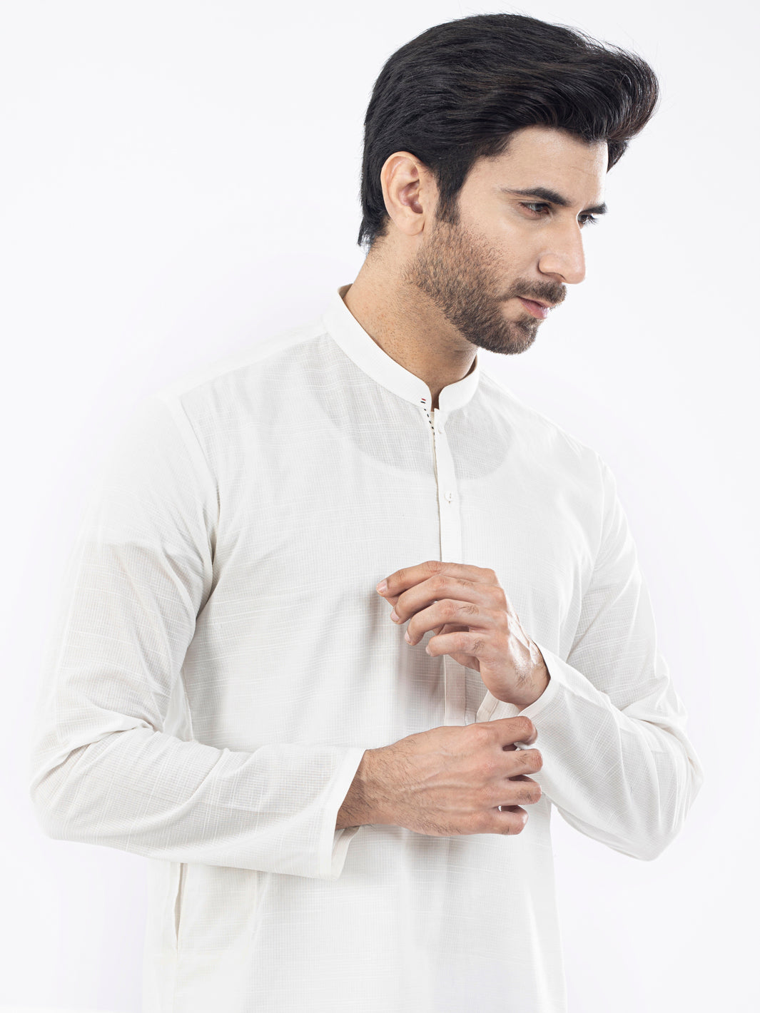 White Cotton Kurta - AL-K-1099