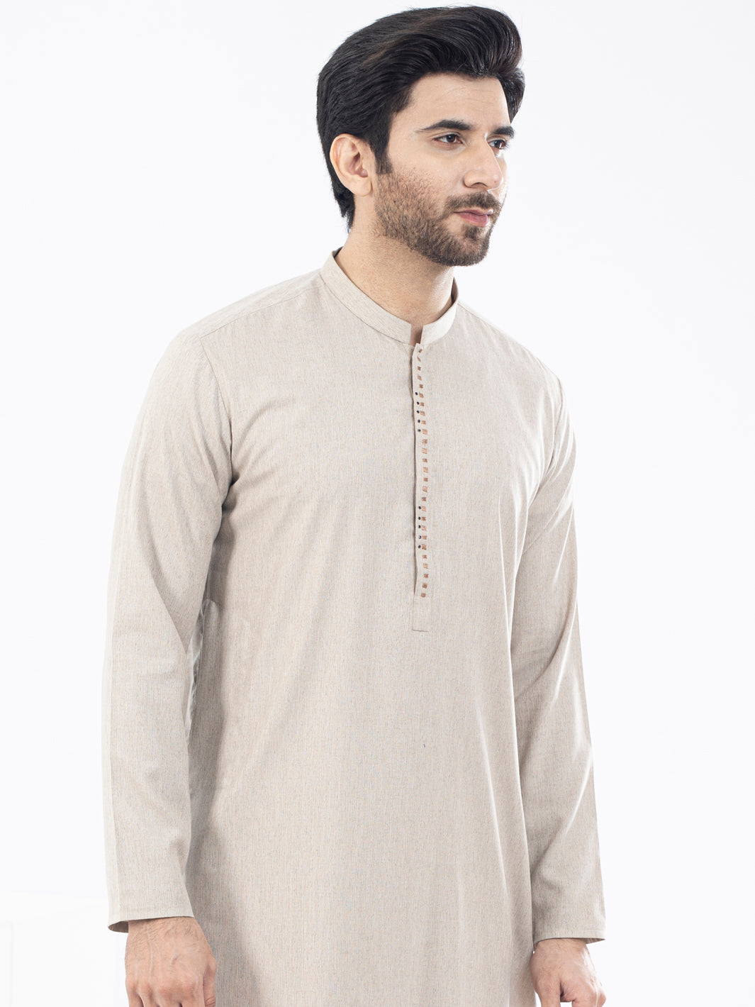 Fawn Blended Kurta - AL-K-1107