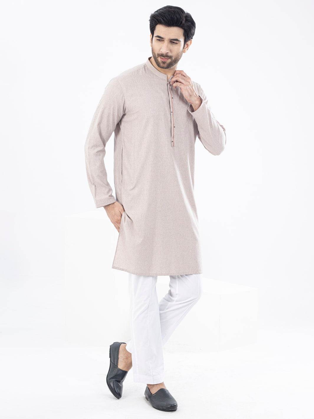 Tea Pink Blended Kurta - AL-K-1108