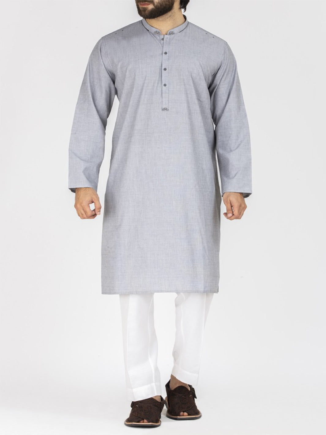 Grey Blended Kurta - AL-K-587-R1