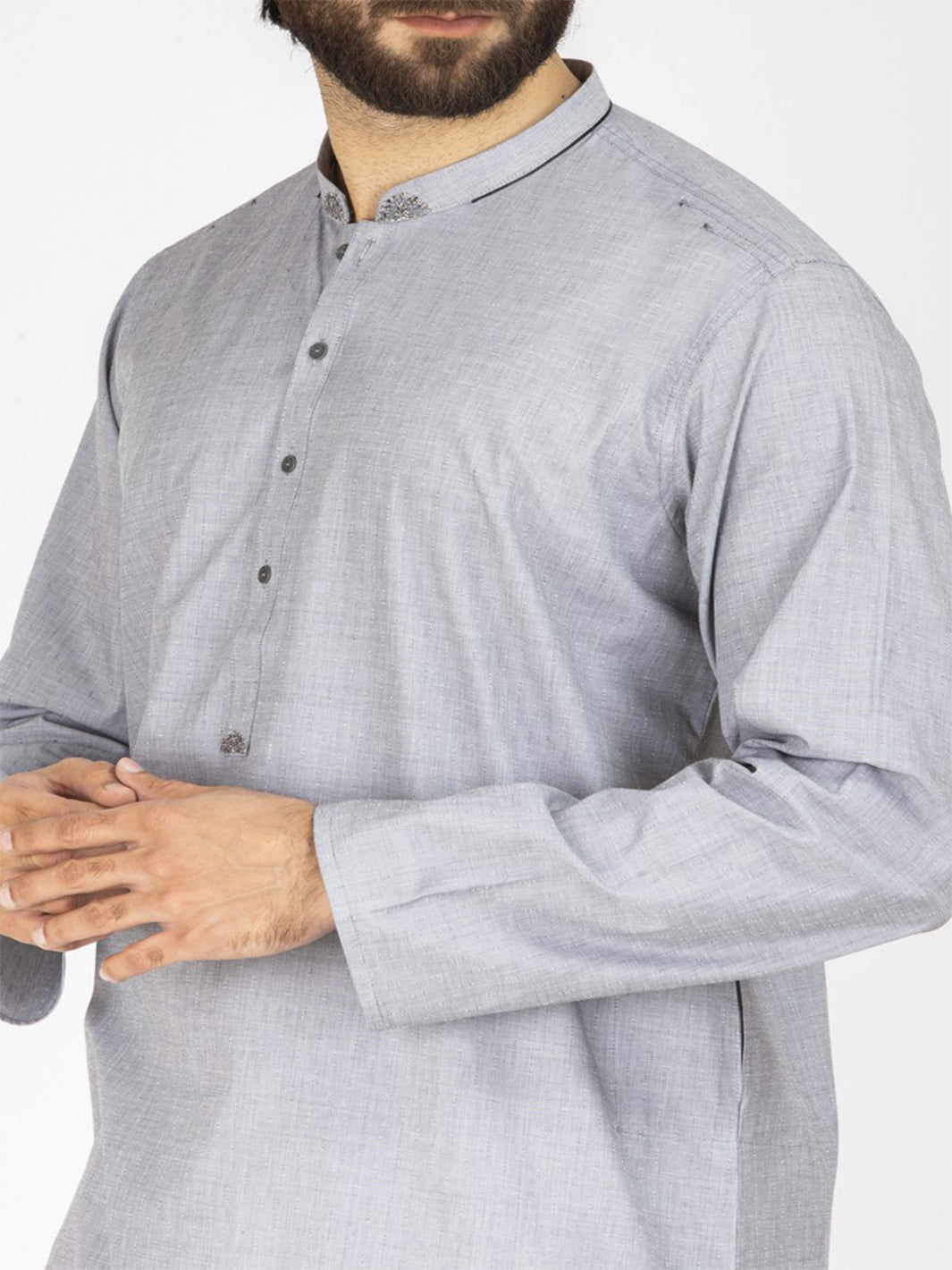 Grey Blended Kurta - AL-K-587-R1