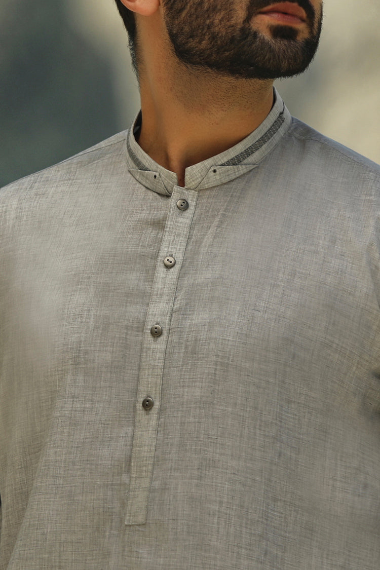 Grey Blended Kurta - AL-K-625