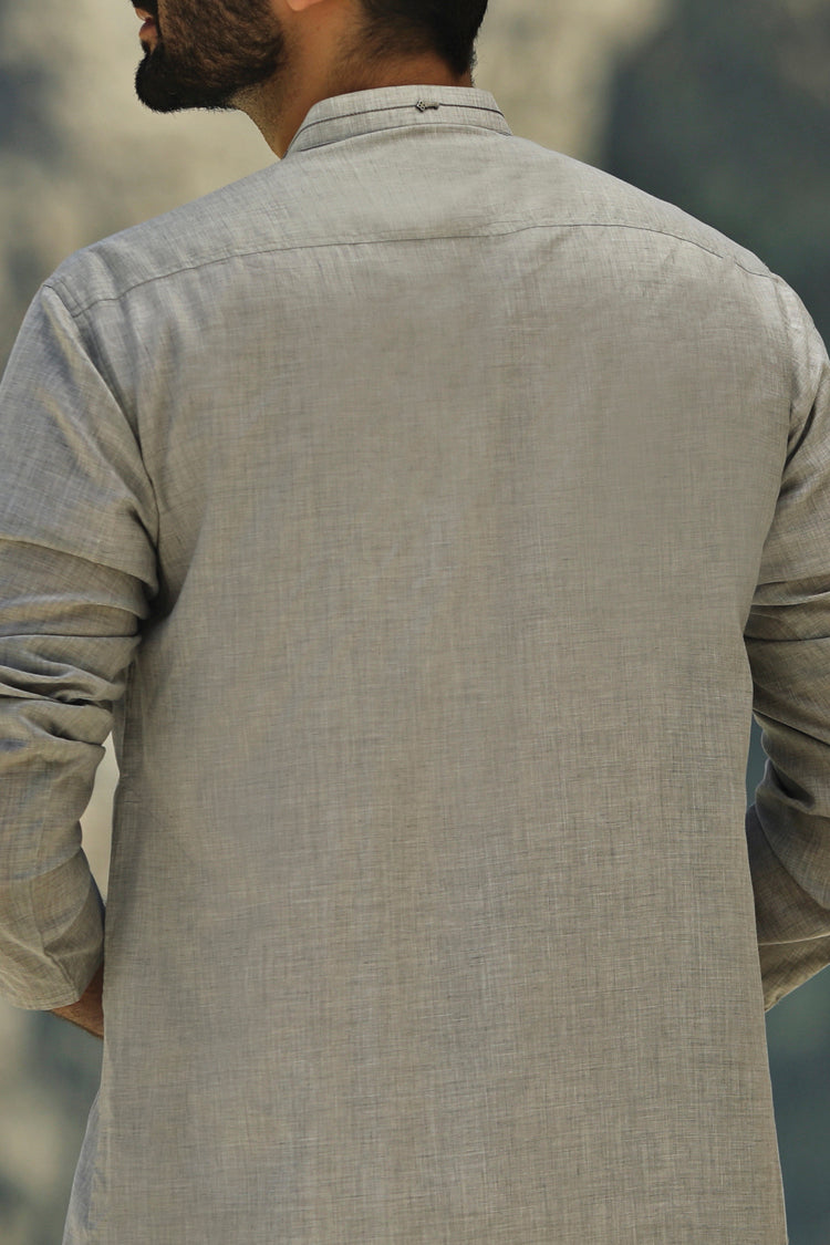 Grey Blended Kurta - AL-K-625
