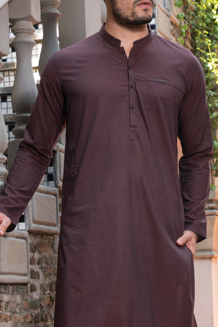 Maroon Blended Kurta - AL-K-672