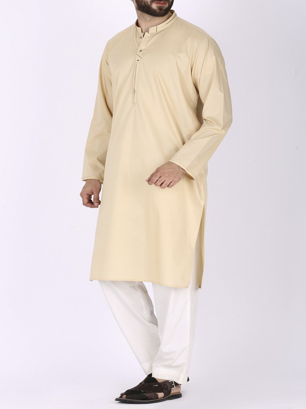 Golden Blended Kurta - AL-K-710