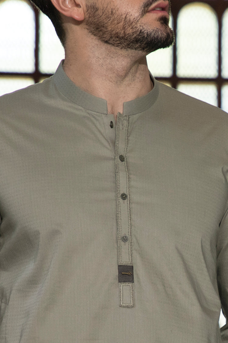 Green Blended Kurta - AL-K-711