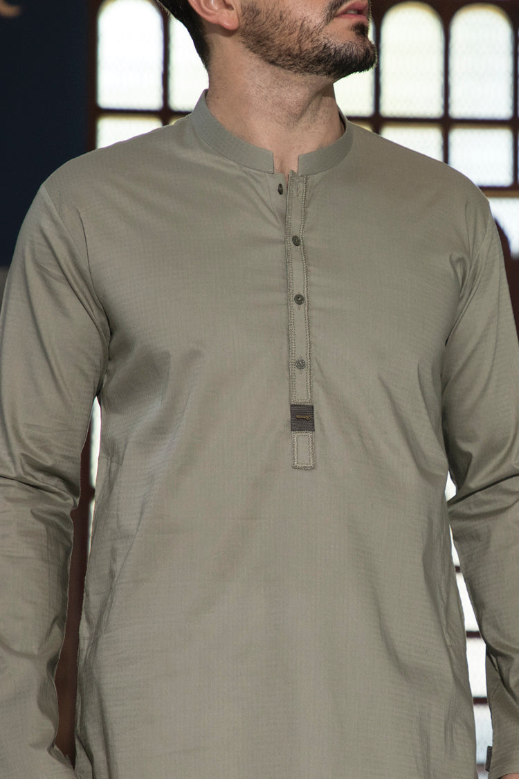 Green Blended Kurta - AL-K-711