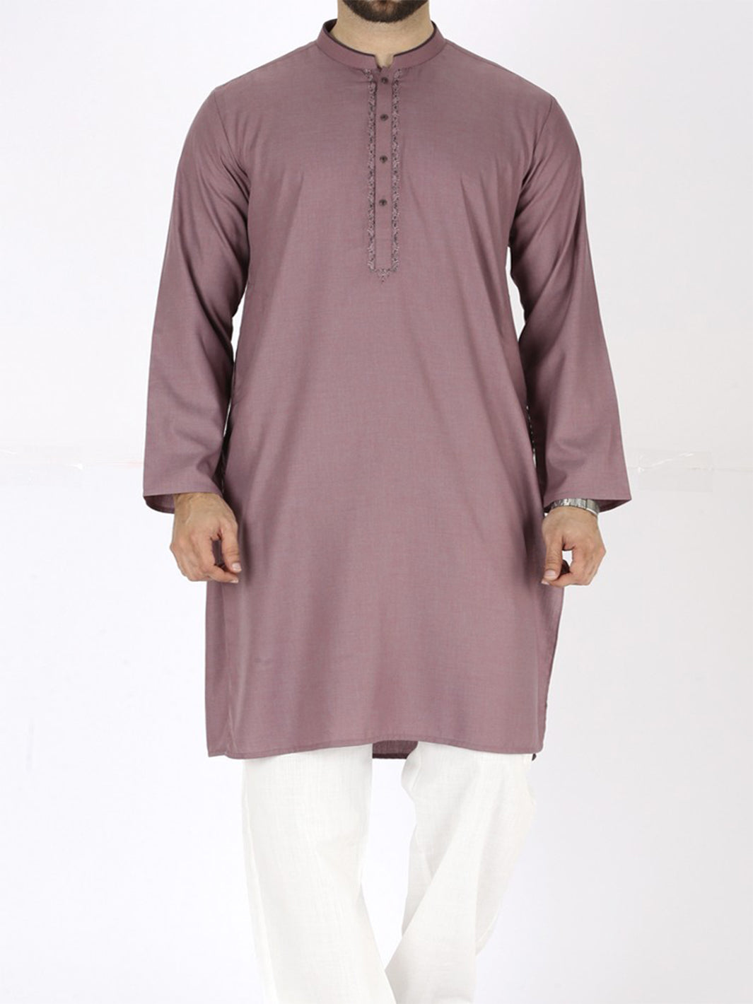 Greyish Red Blended Kurta - AL-K-725