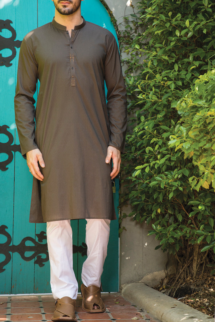 Brown Blended Kurta - AL-K-727