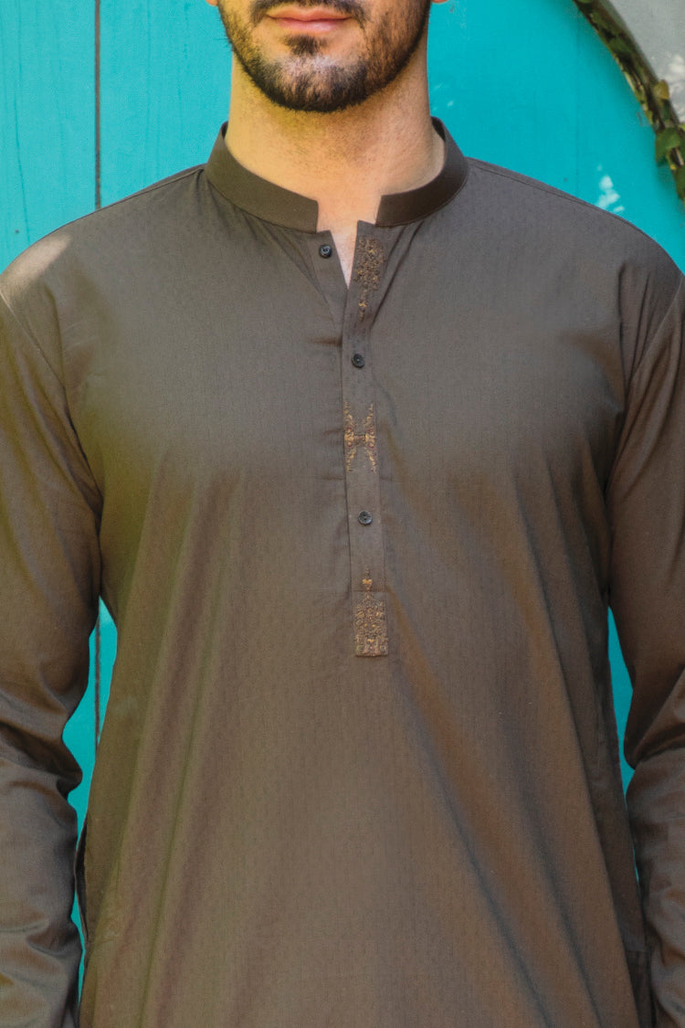 Brown Blended Kurta - AL-K-727