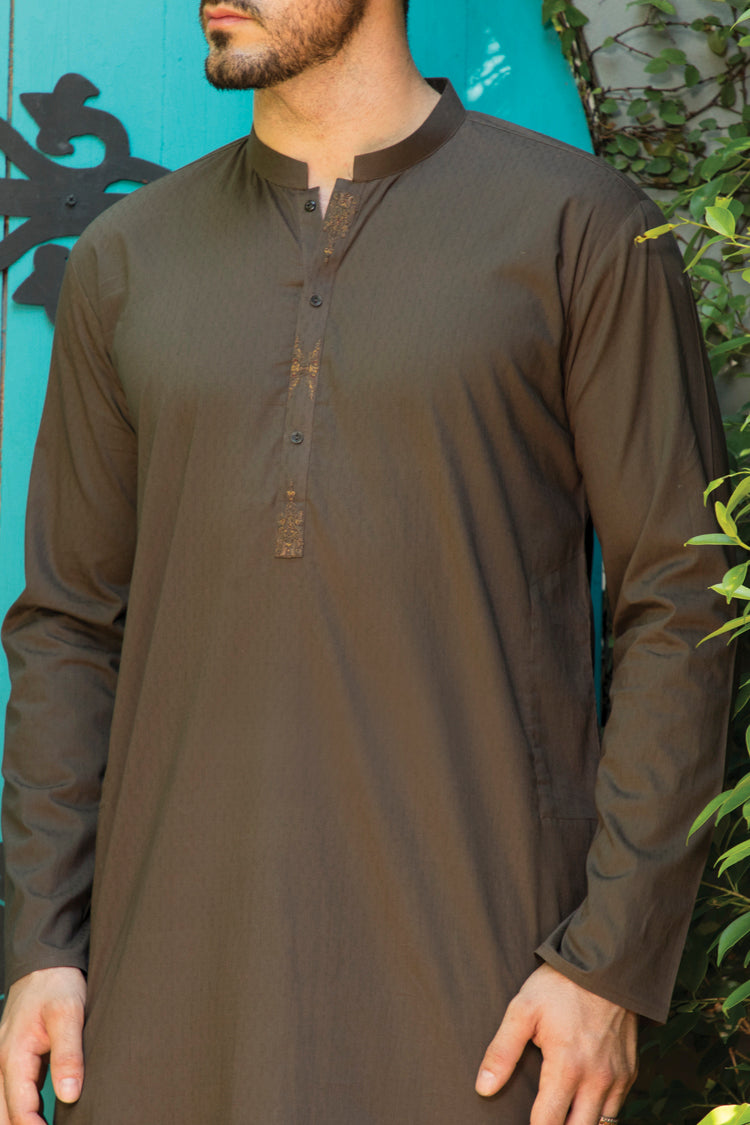 Brown Blended Kurta - AL-K-727