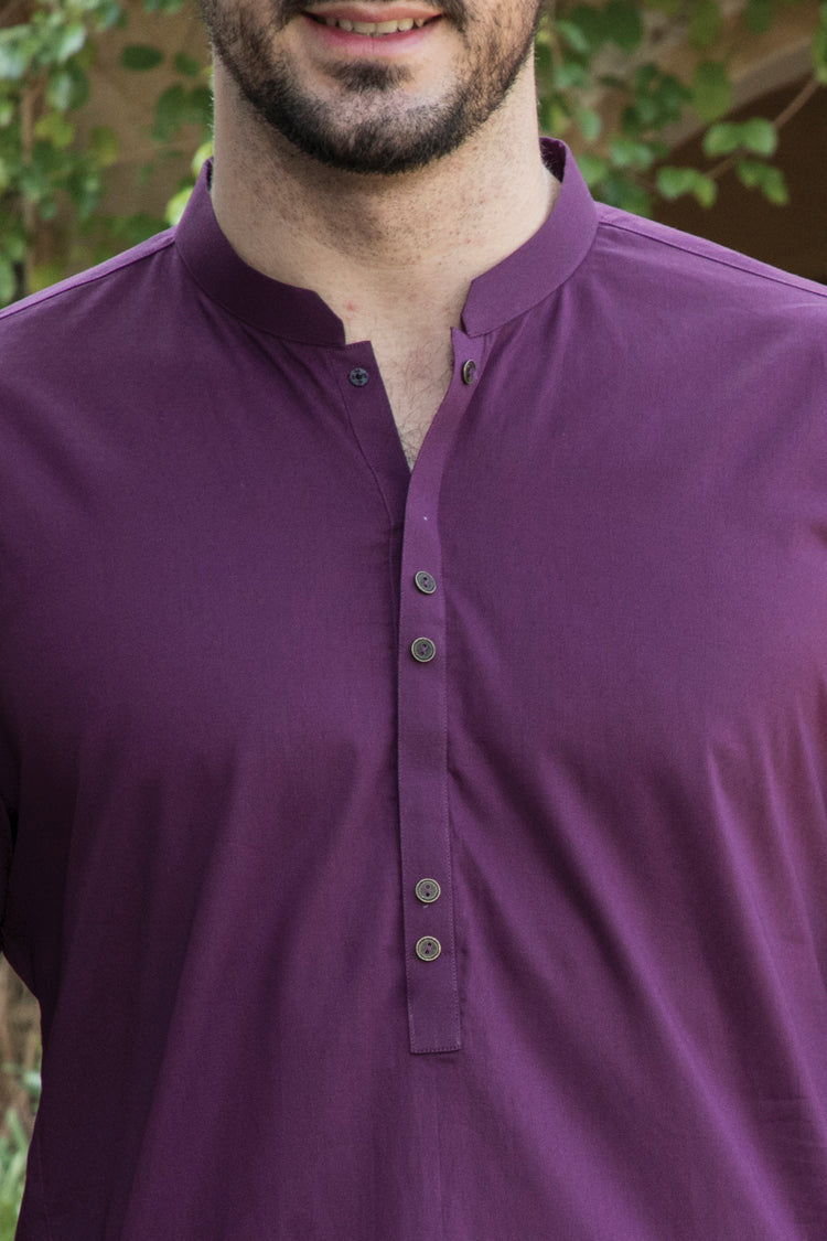 Purple Blended Kurta - AL-K-734