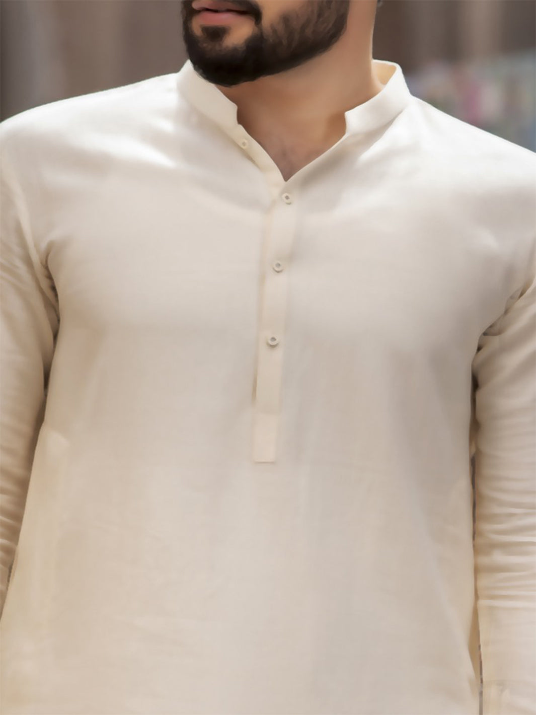 Off White Cotton Kurta - AL-K-738