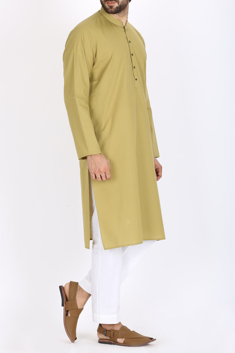 Green Cotton Kurta - AL-K-745