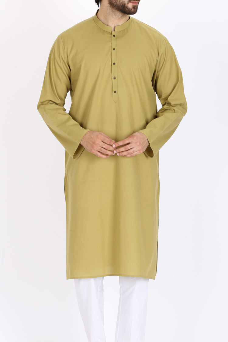 Green Cotton Kurta - AL-K-745