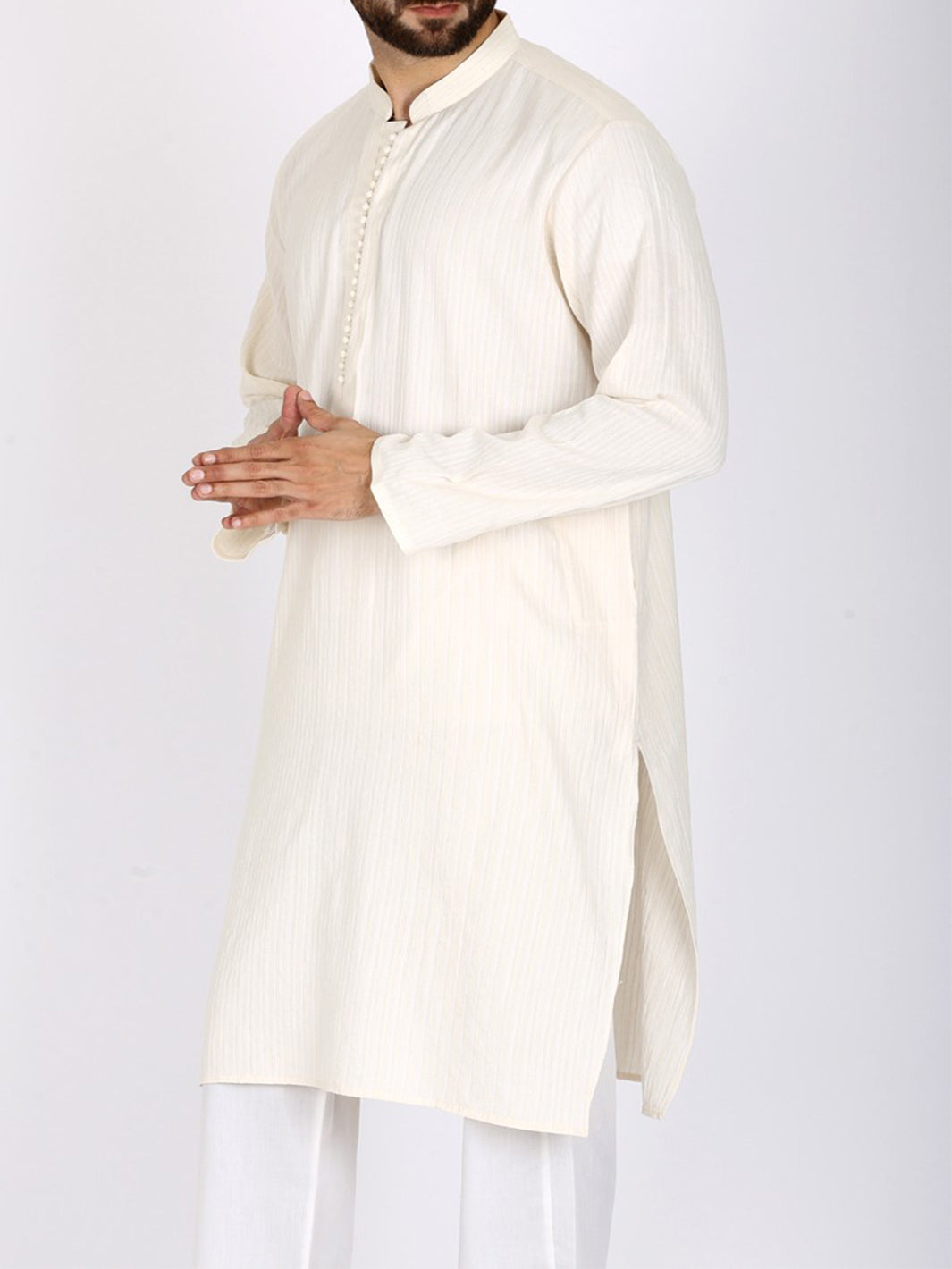 Off White Cotton Kurta - AL-K-758