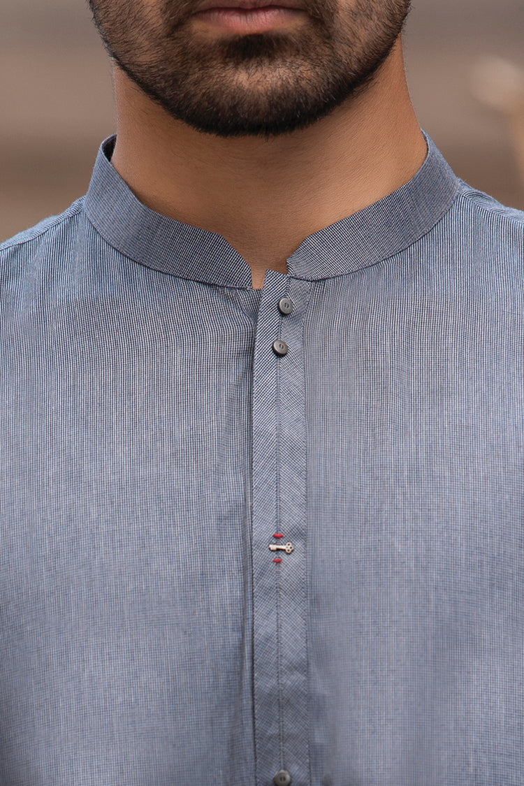 Light Blue Cotton Kurta - AL-K-763