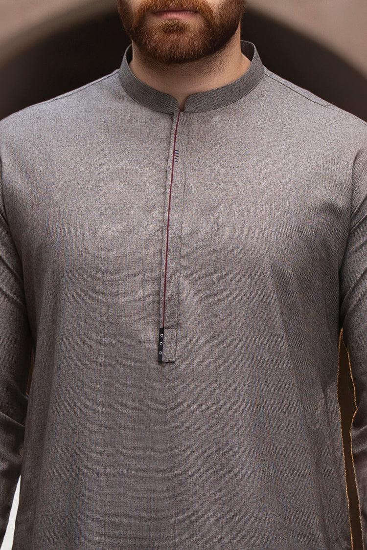 Grey Blended Kurta - AL-K-764
