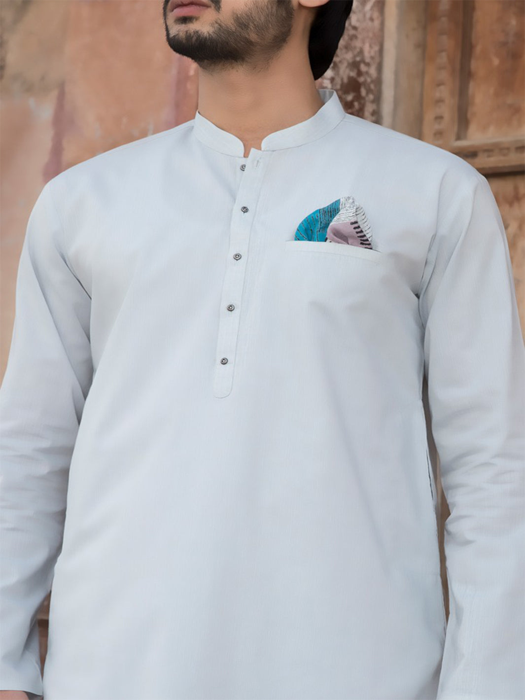 Light Blue Cotton Kurta - AL-K-779