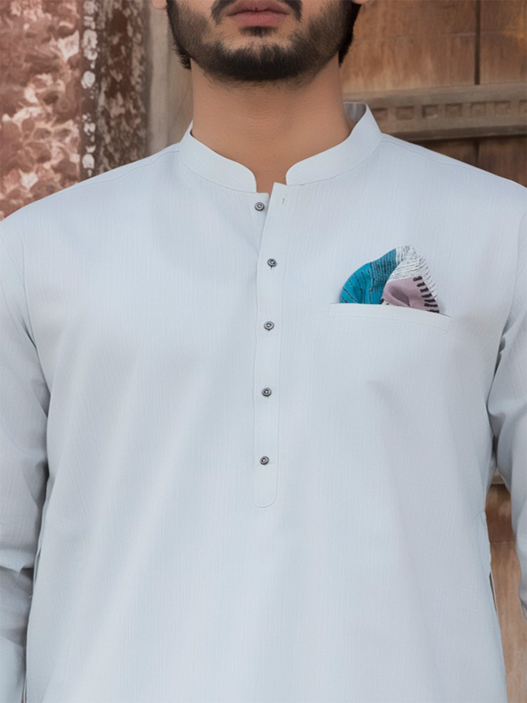 Light Blue Cotton Kurta - AL-K-779