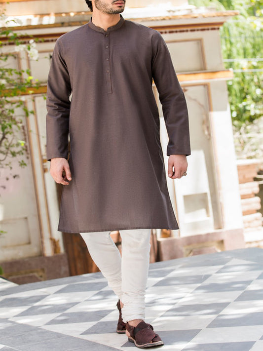 Brown Cotton Kurta - AL-K-783