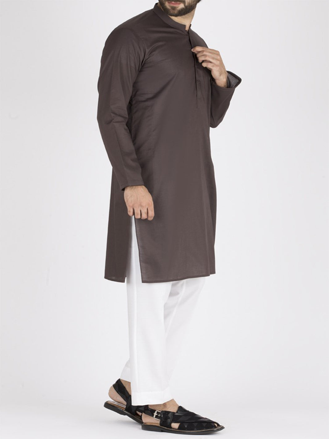 Brown Cotton Kurta - AL-K-788