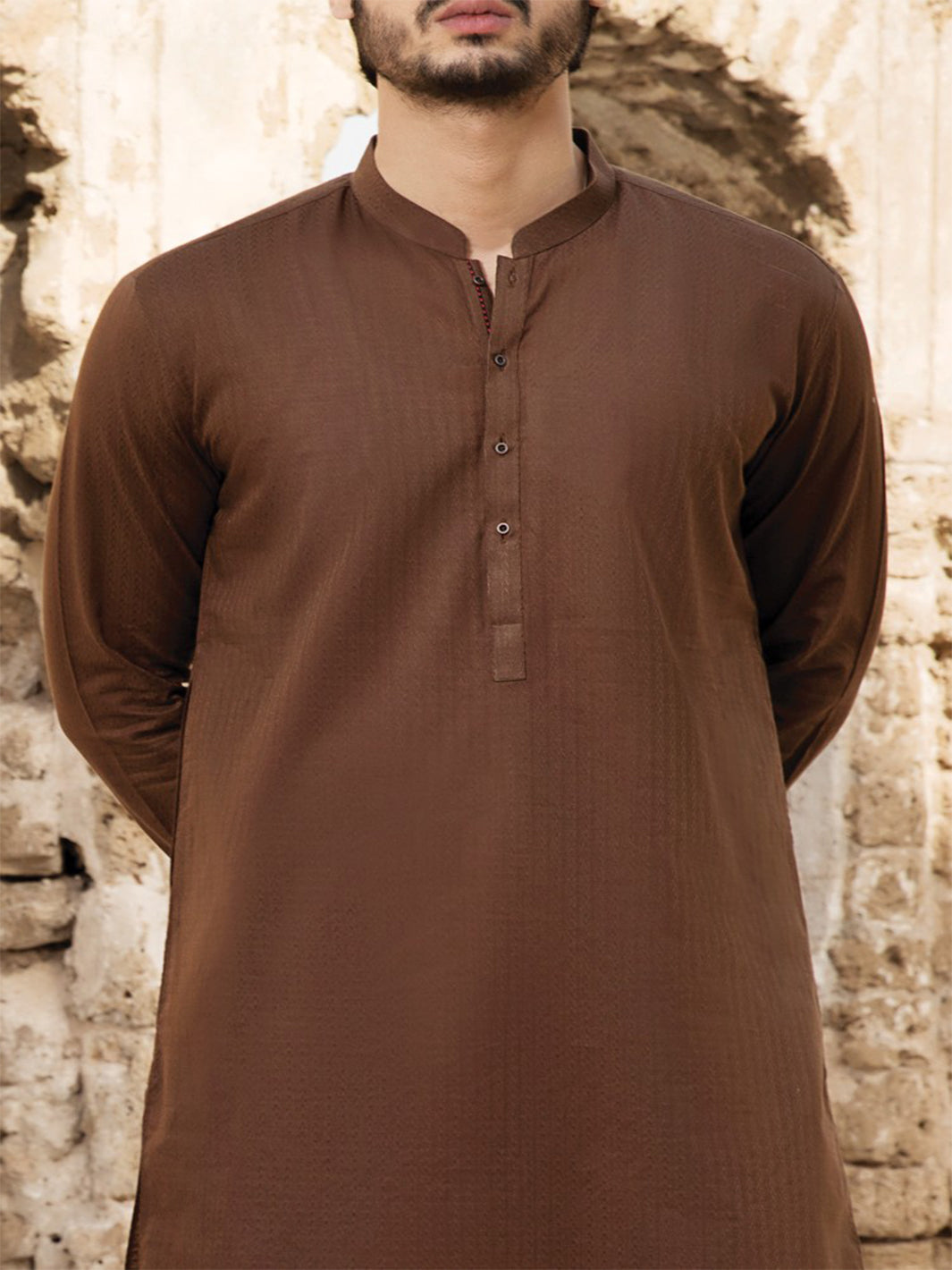 Brown Cotton Kurta - AL-K-798