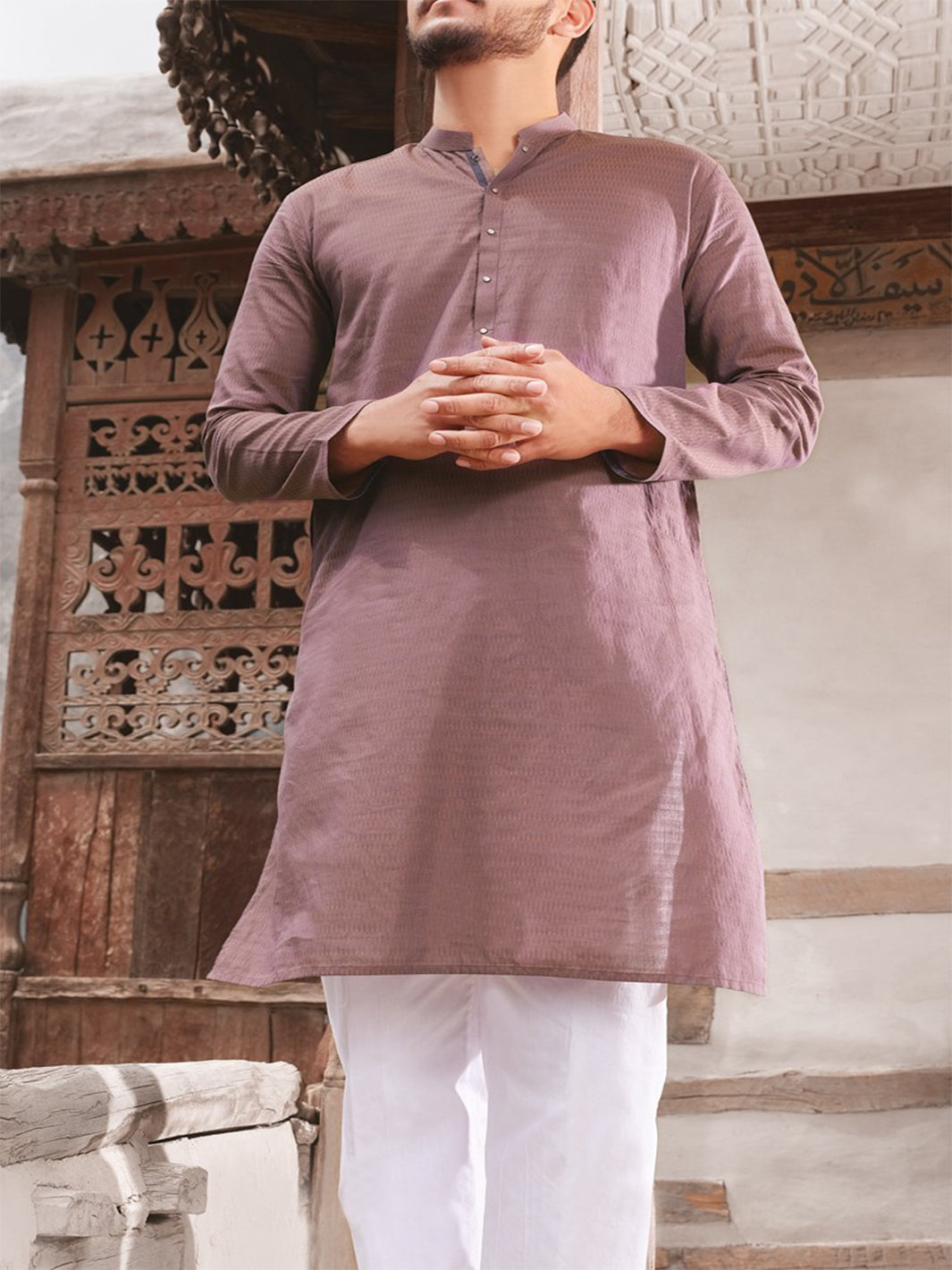 Light Purple Blended Kurta - AL-K-806
