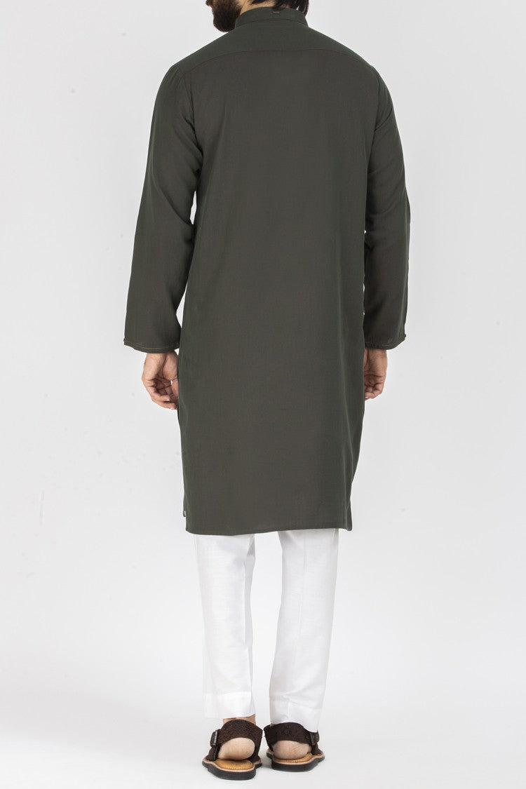 Green Blended Kurta - AL-K-809