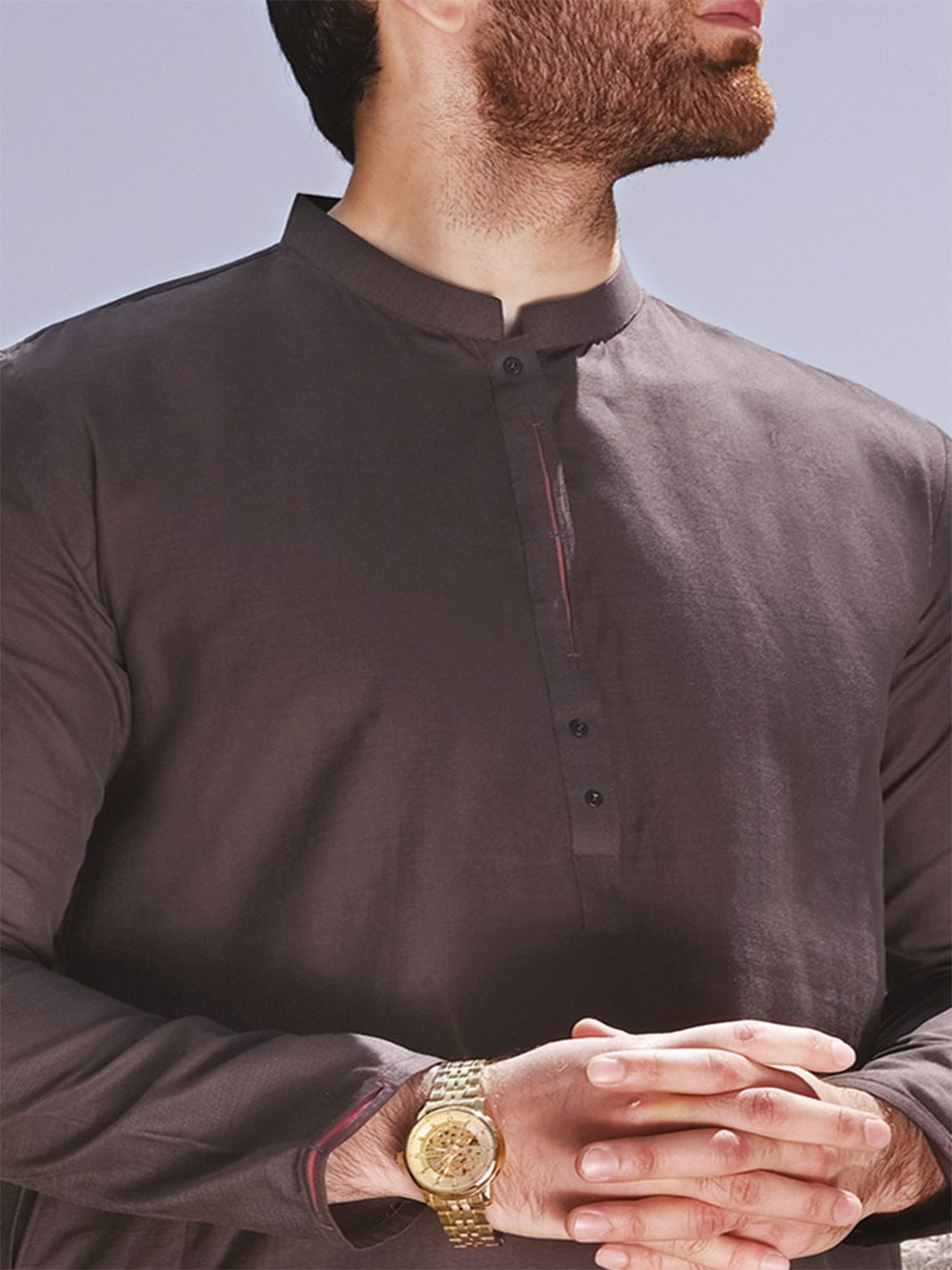 Brown Blended Kurta - AL-K-811