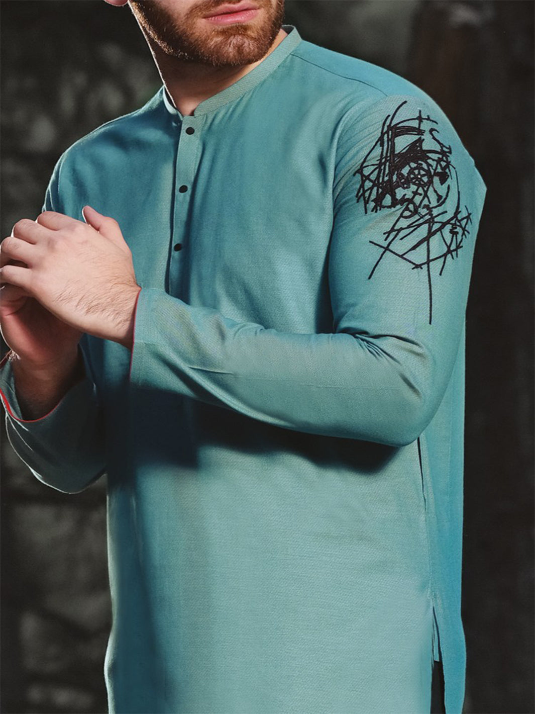Green Blended Kurta - AL-K-817