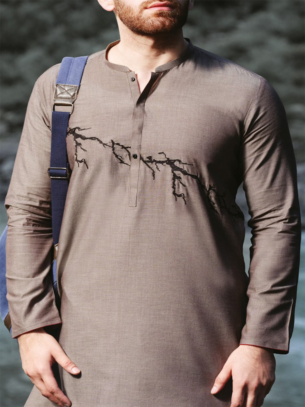 Grey Blended Kurta - AL-K-820