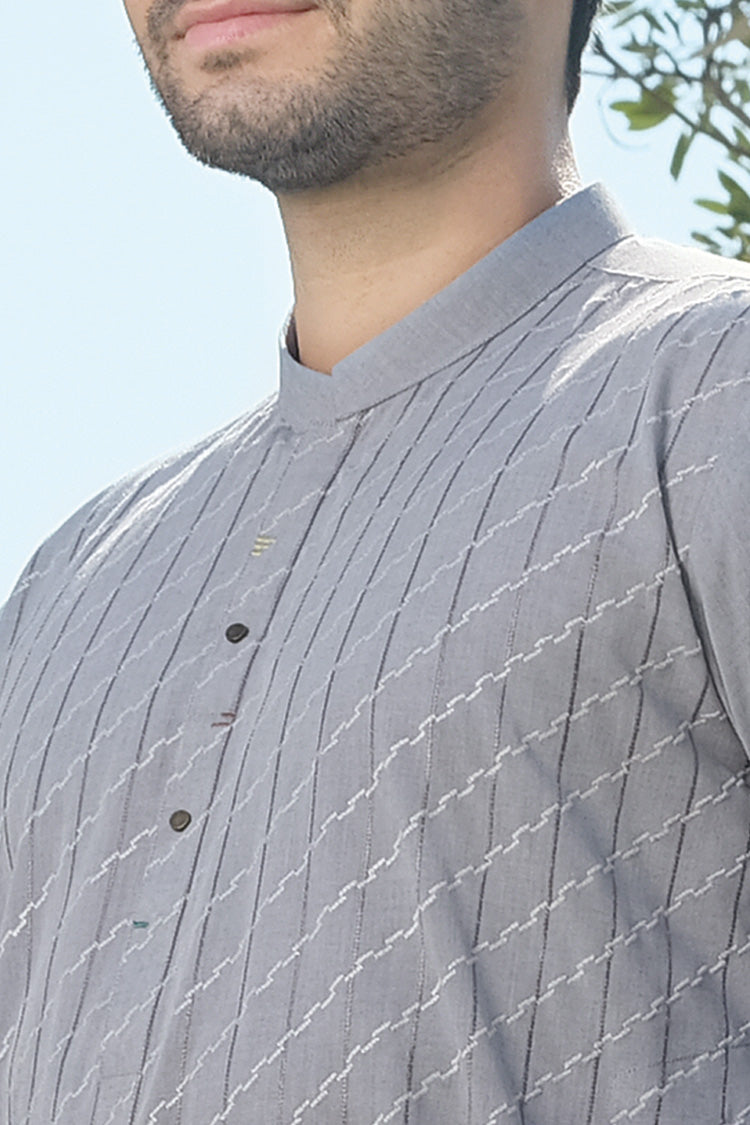 Light Blue Blended Kurta - AL-K-841B