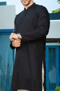 Black Blended Kurta - AL-K-846