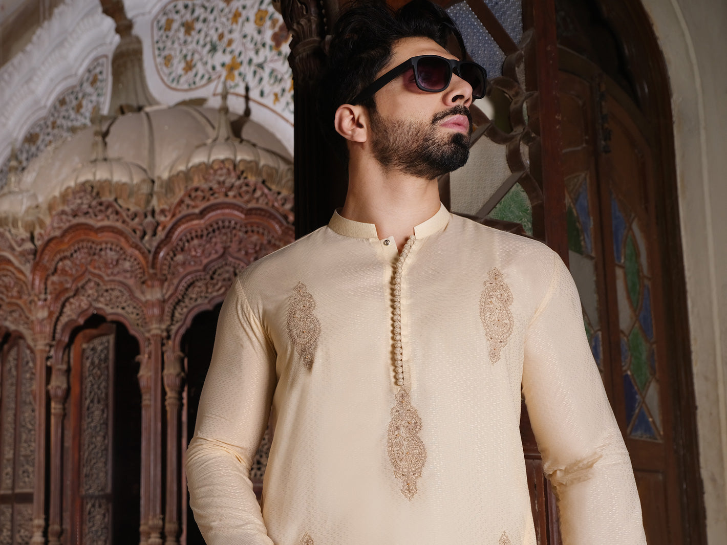 Beige Blended Kurta - AL-K-871