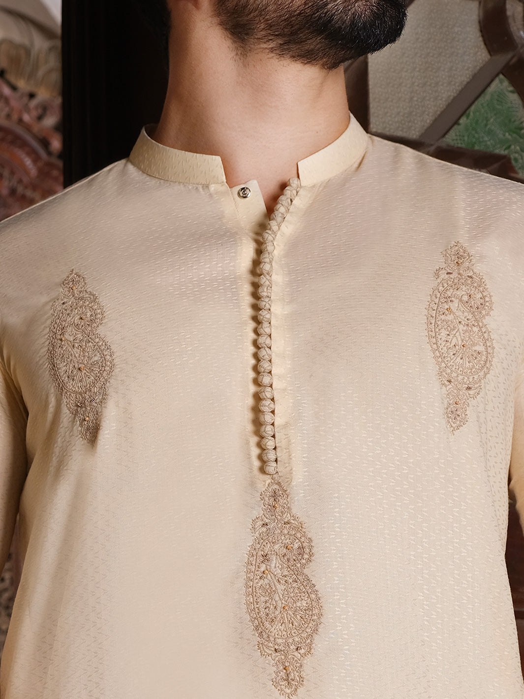 Beige Blended Kurta - AL-K-871