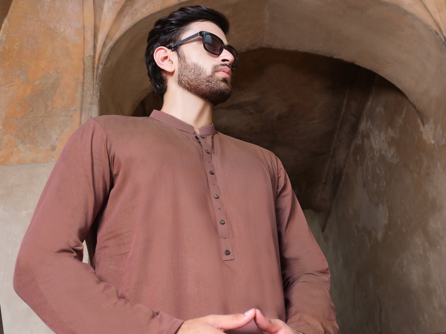 Brown Blended Kurta - AL-K-881