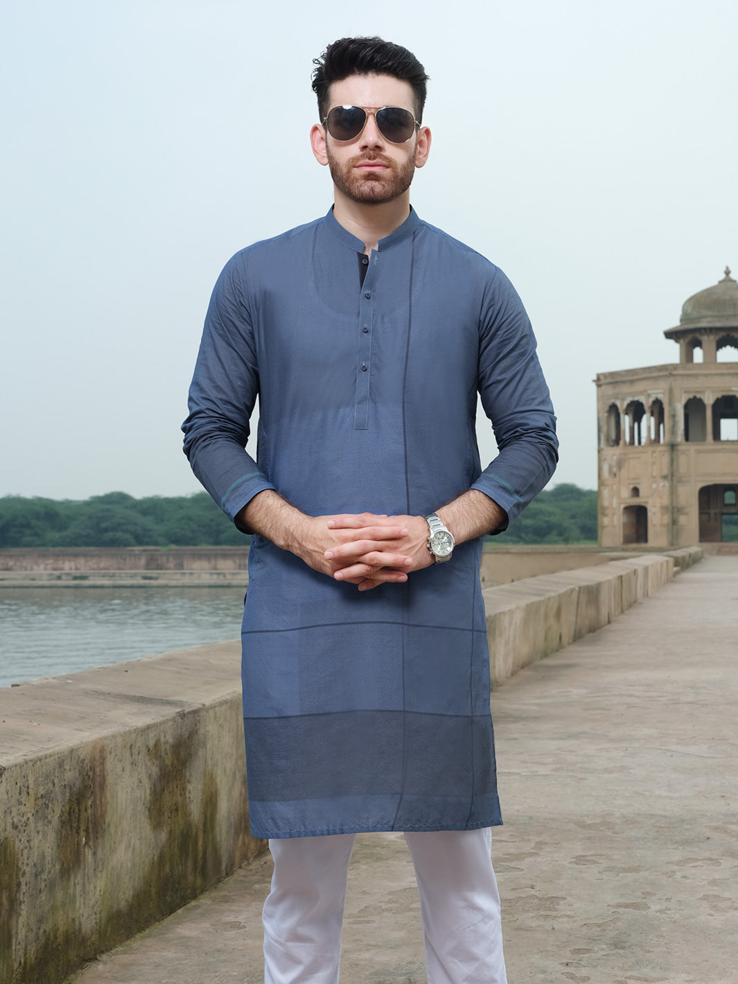 Blue Cotton Kurta - AL-K-883
