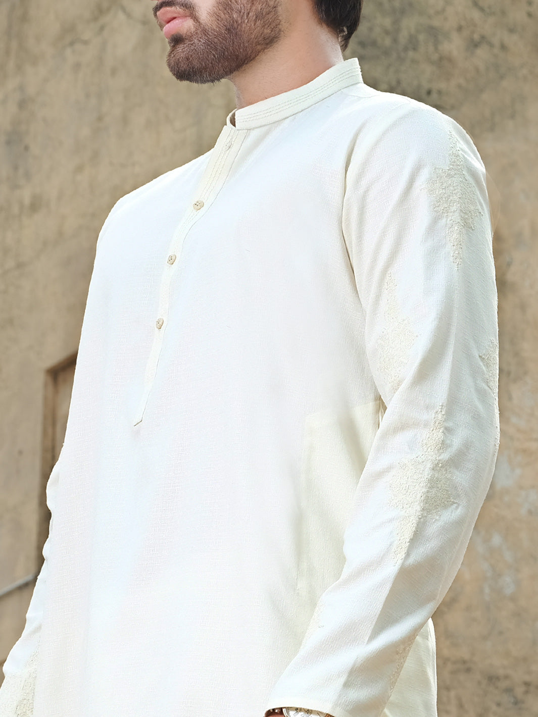 Off White Blended Kurta - AL-K-891