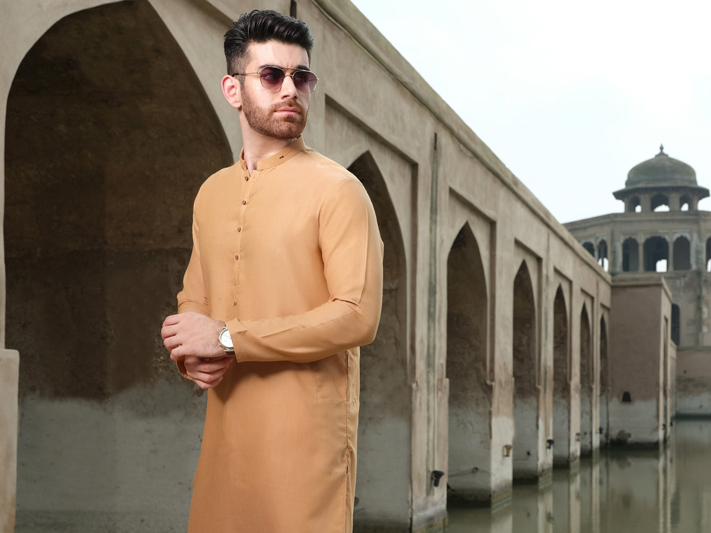 Beige Blended Kurta - AL-K-898