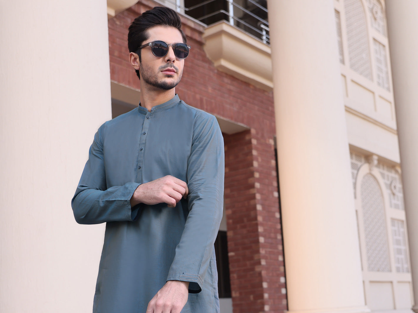 Blue Cotton Kurta - AL-K-901