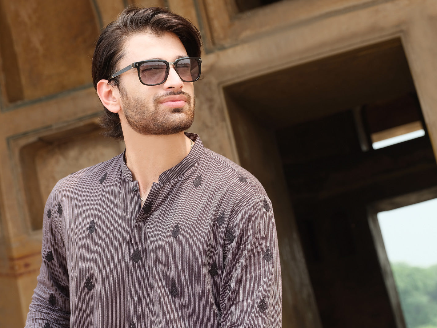 Grey Dobby Kurta - AL-K-905