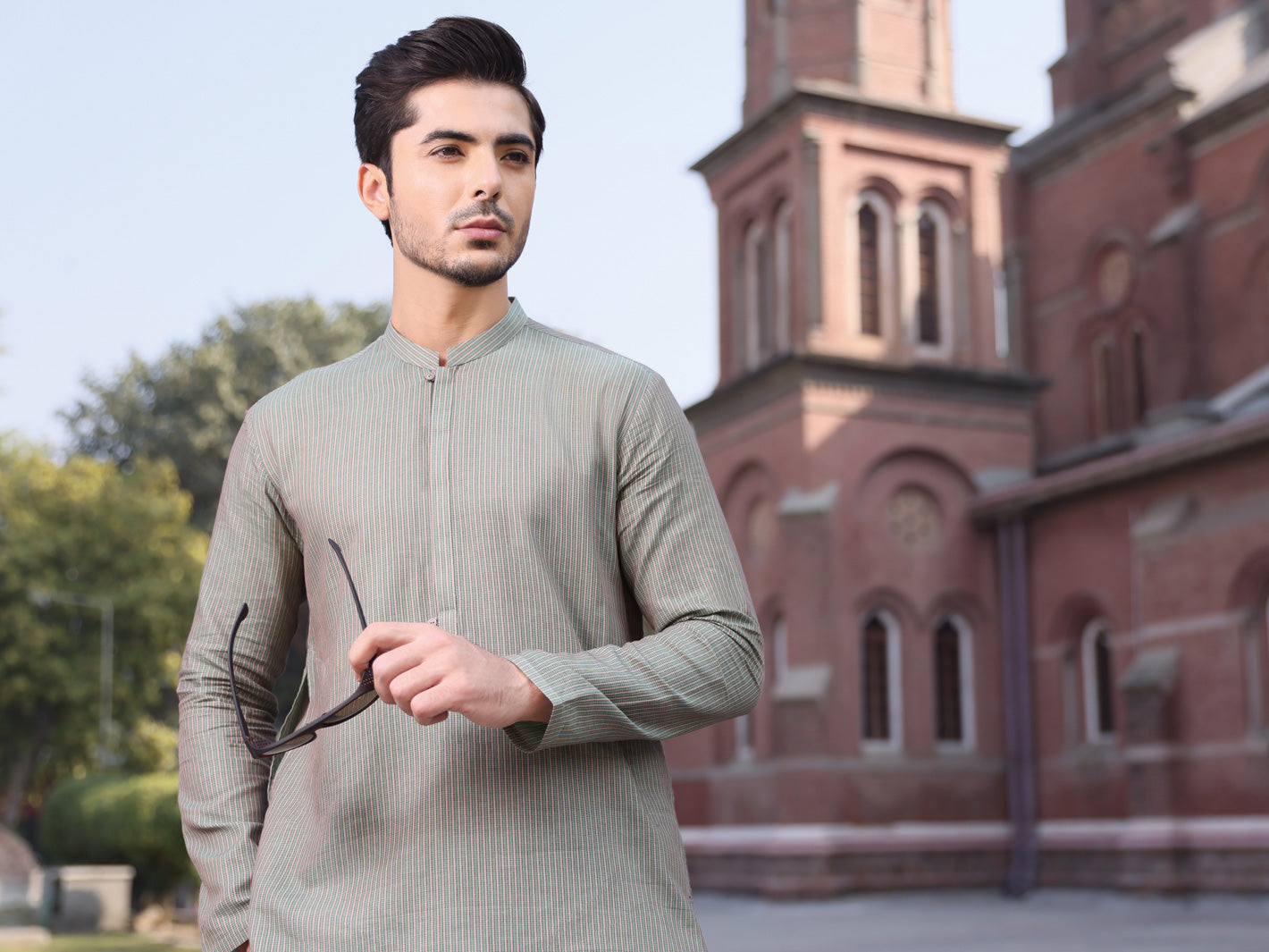 Green Cotton Kurta - AL-K-915