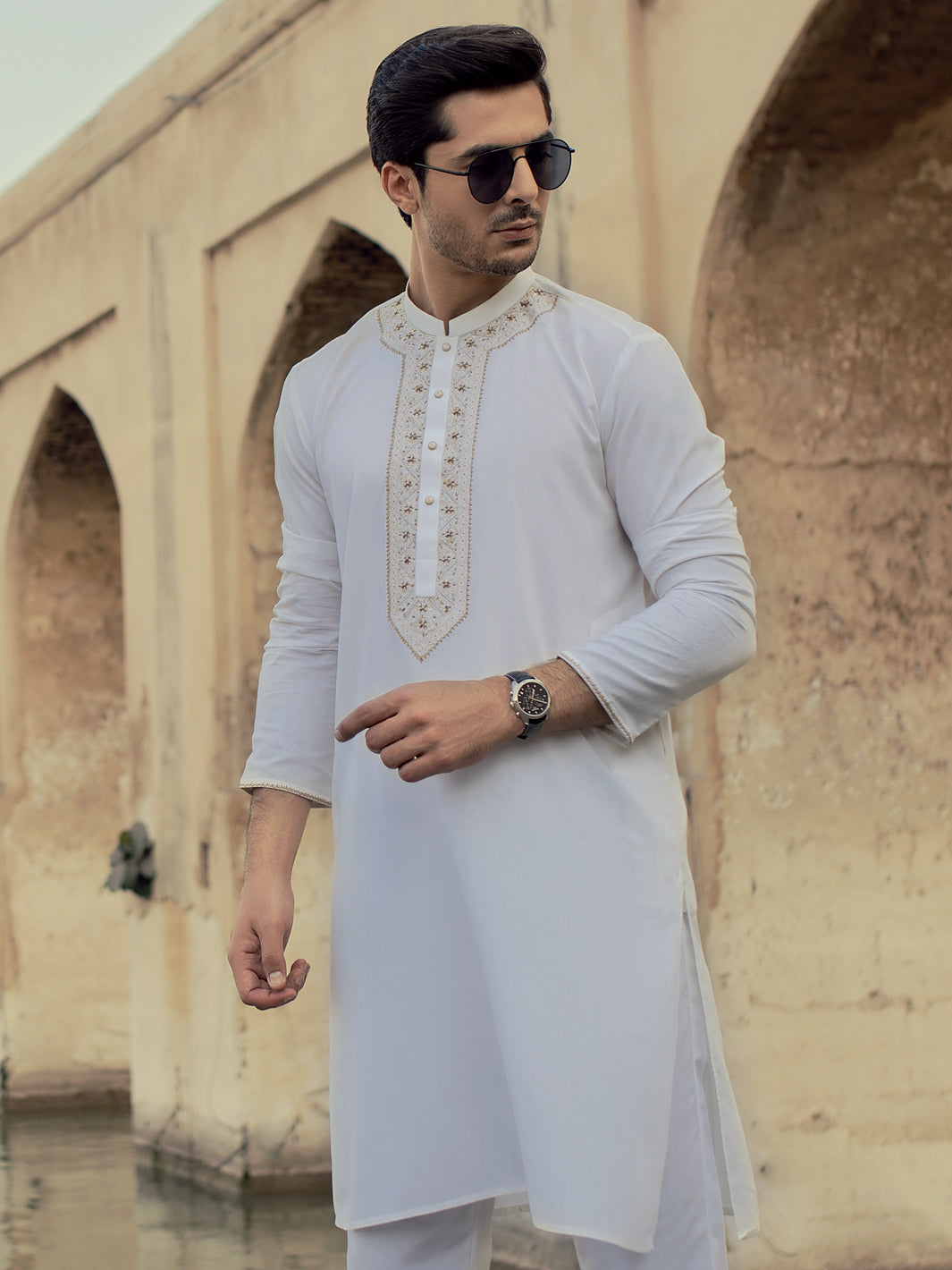Off White Blended Kurta - AL-K-919