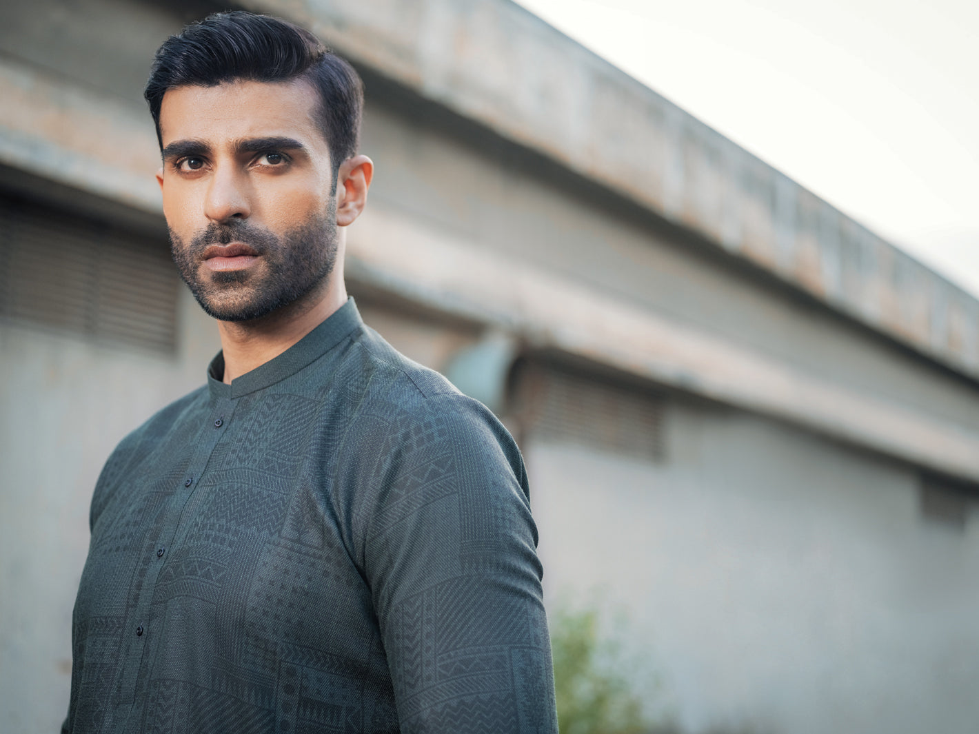 Green Textured Kurta - AL-K-970